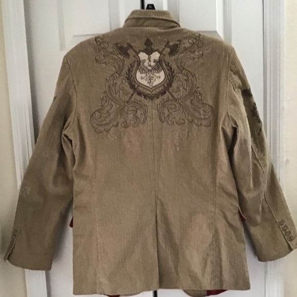 Franky Max Men’s Jacket Blazer Tan Corduroy, Sz M - Picture 2 of 4